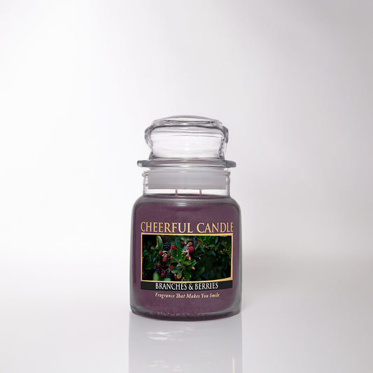 Branches & Berries Scented Candle - 6 oz, Single Wick, Cheerful Candle