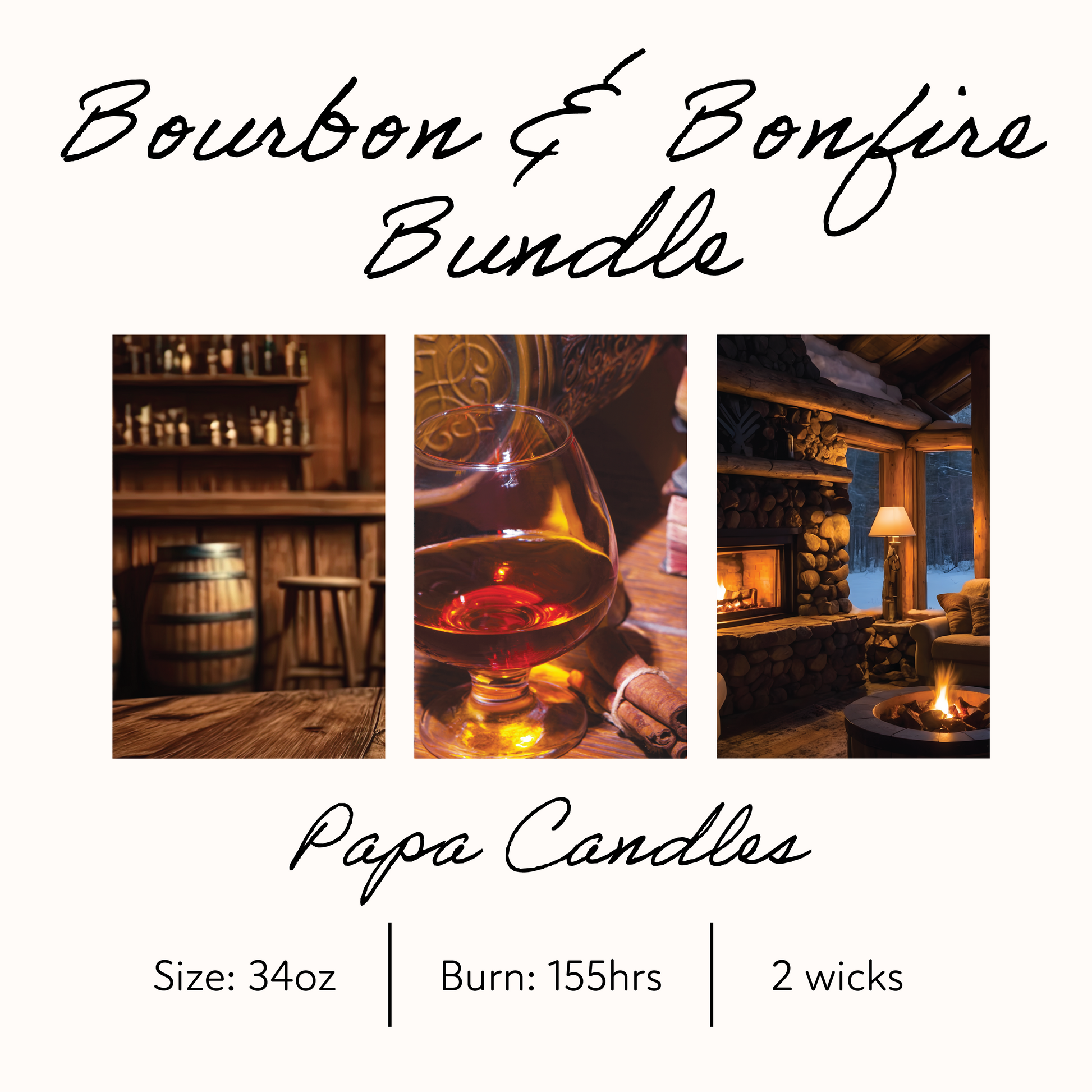 Bourbon & Bonfire Papa Candle Bundle