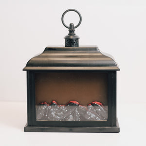 Black - Flameless Fireplace Lantern