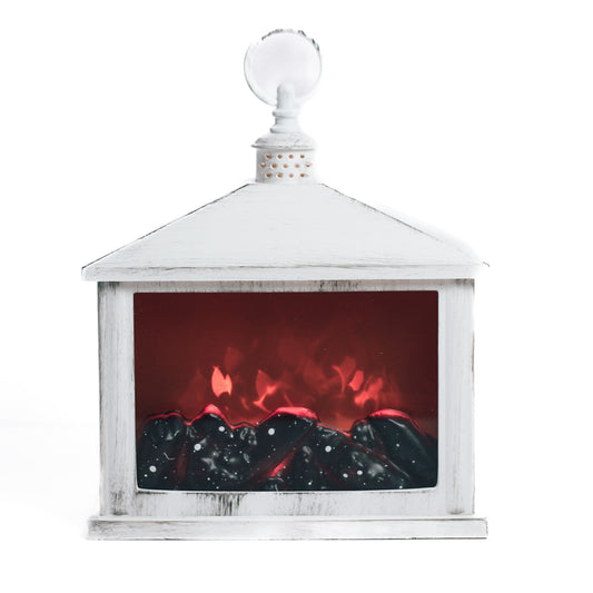 White - Fireplace Lantern Flameless