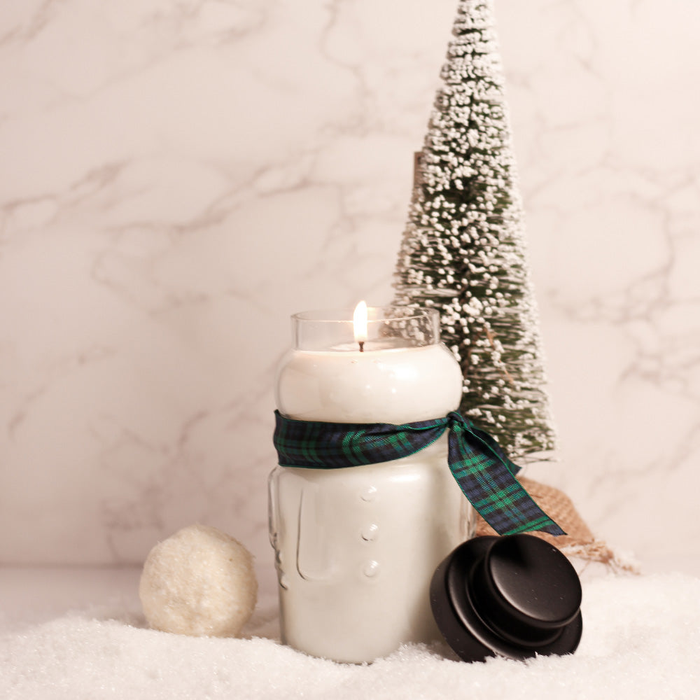 Candy Cane - Large Snowman Jar