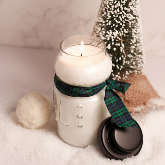 Candy Cane - Large Snowman Jar