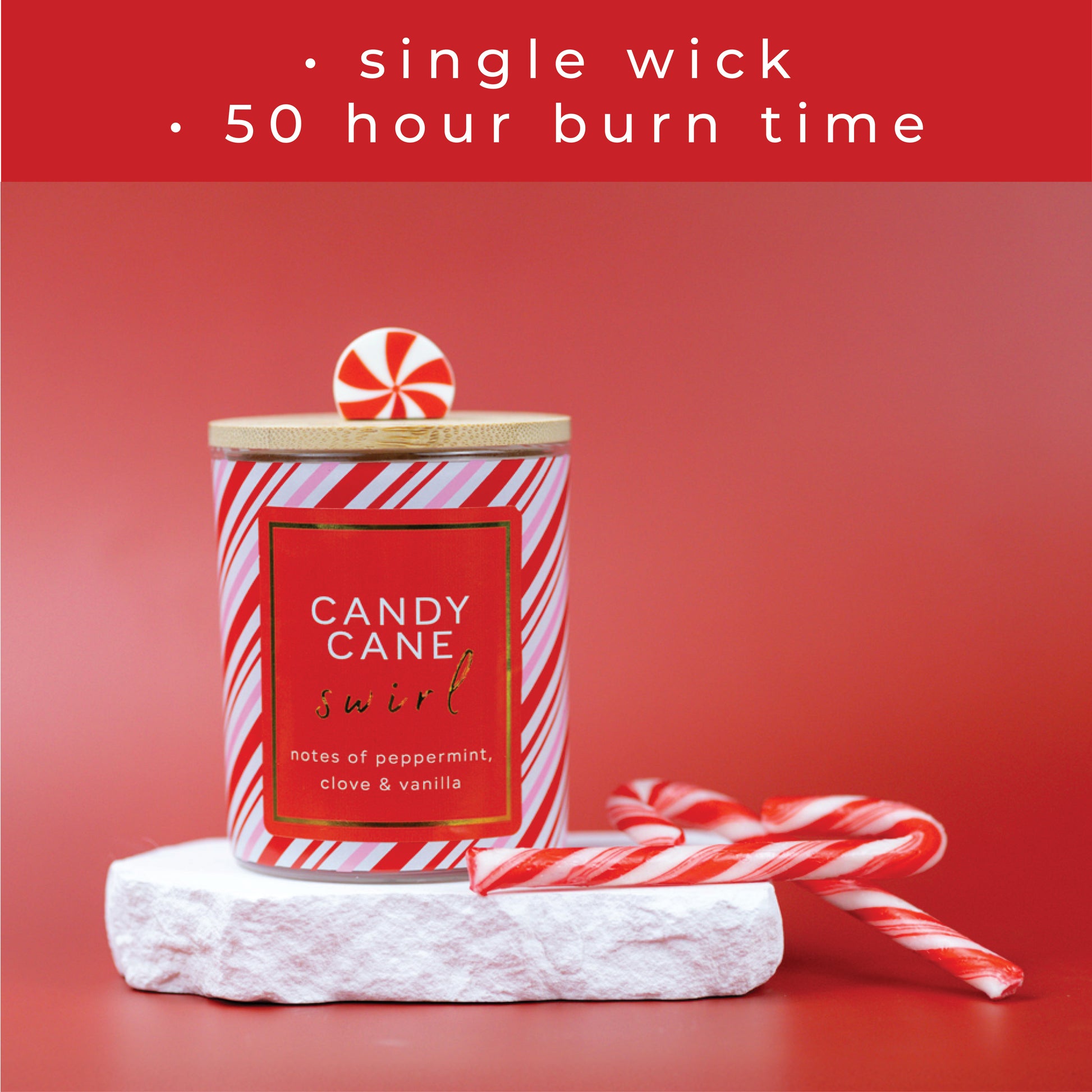 Candy Cane Swirl - Seasonal Candle