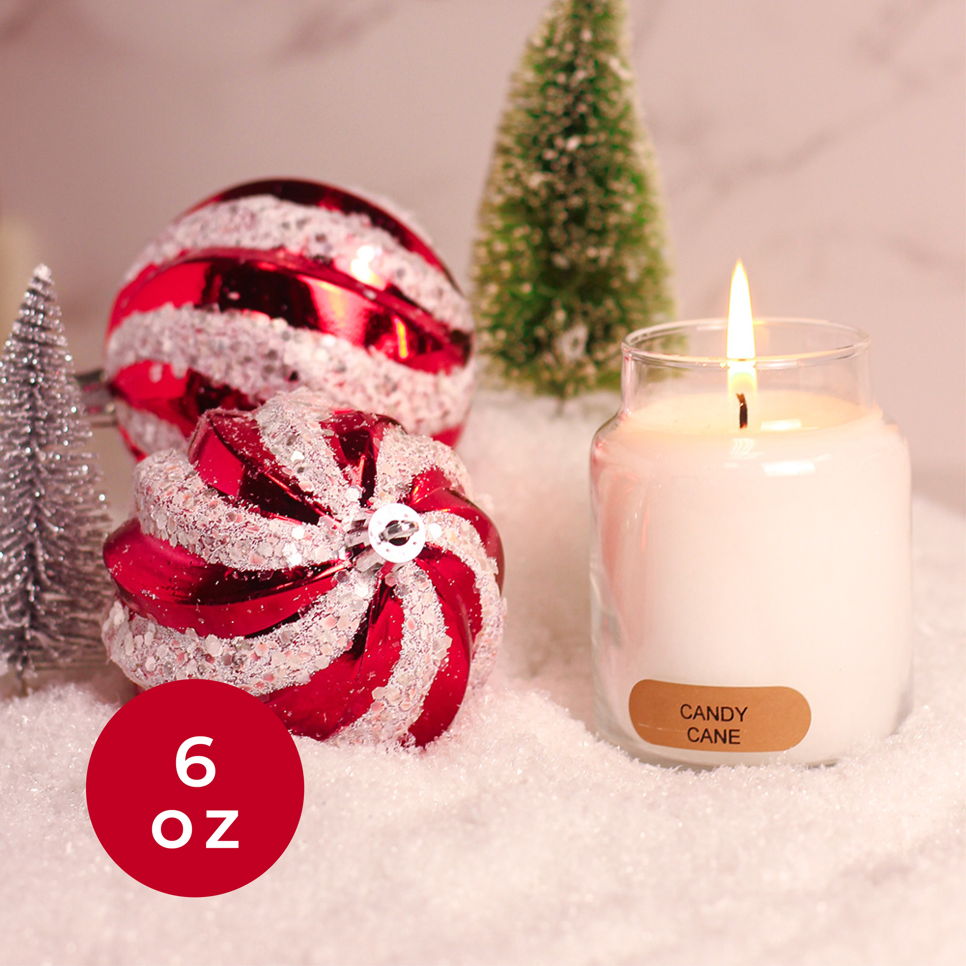 Candy Cane - 6 oz Baby Candle