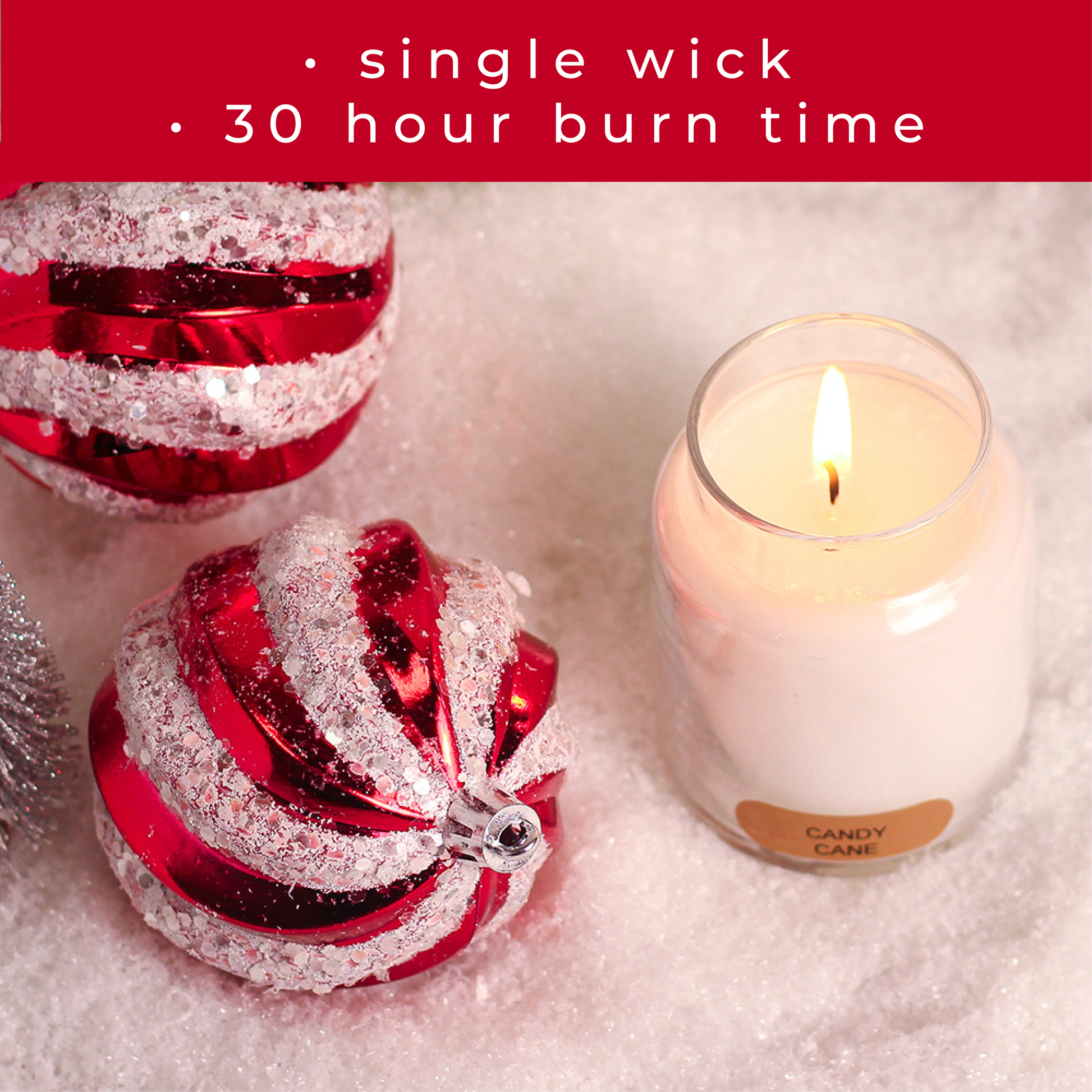 Candy Cane - 6 oz Baby Candle