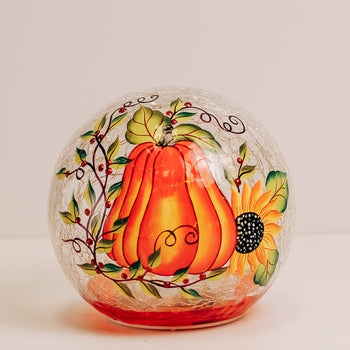 Sunflower Gourd - Crackle Glass Orb