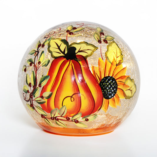 Sunflower Gourd - Crackle Glass Orb