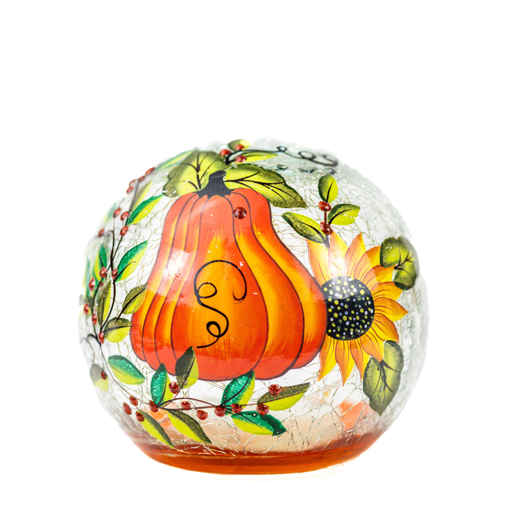 Sunflower Gourd - Crackle Glass Orb
