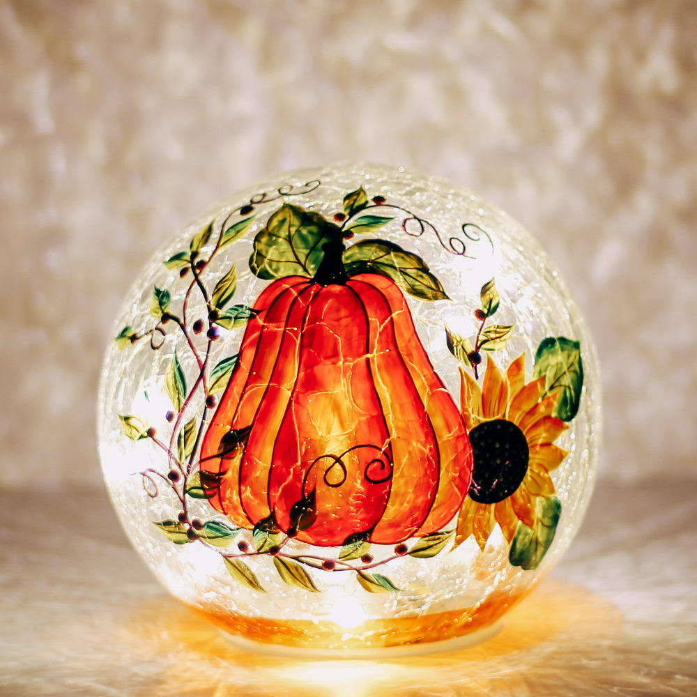 Sunflower Gourd - Crackle Glass Orb