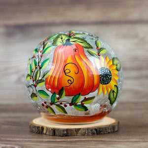 Sunflower Gourd - Crackle Glass Orb