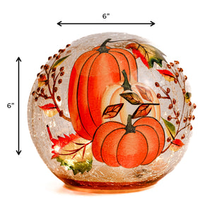 Harvest Pumpkin - Crackle Glass Orb