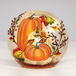 Harvest Pumpkin - Crackle Glass Orb