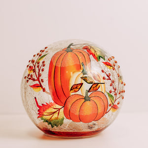 Harvest Pumpkin - Crackle Glass Orb