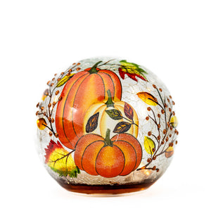 Harvest Pumpkin - Crackle Glass Orb