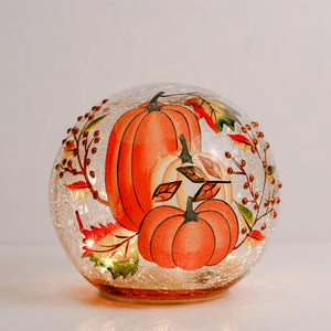 Harvest Pumpkin - Crackle Glass Orb