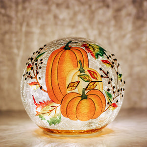 Harvest Pumpkin - Crackle Glass Orb