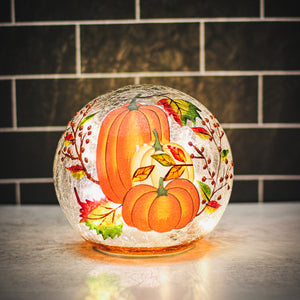 Harvest Pumpkin - Crackle Glass Orb