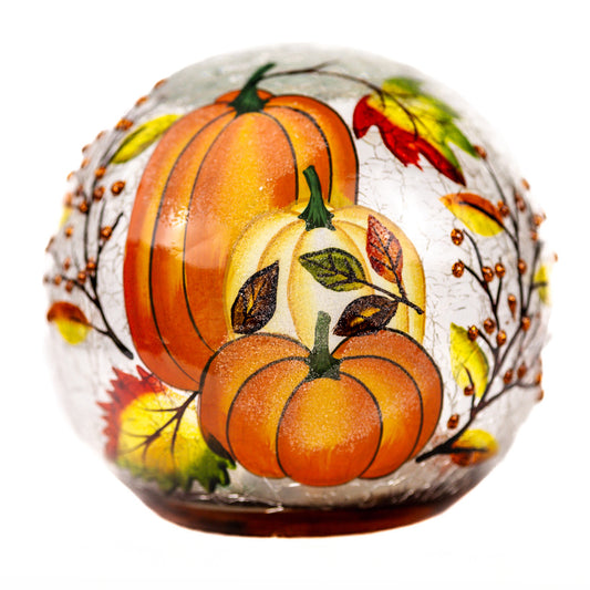 Harvest Pumpkin - Crackle Glass Orb