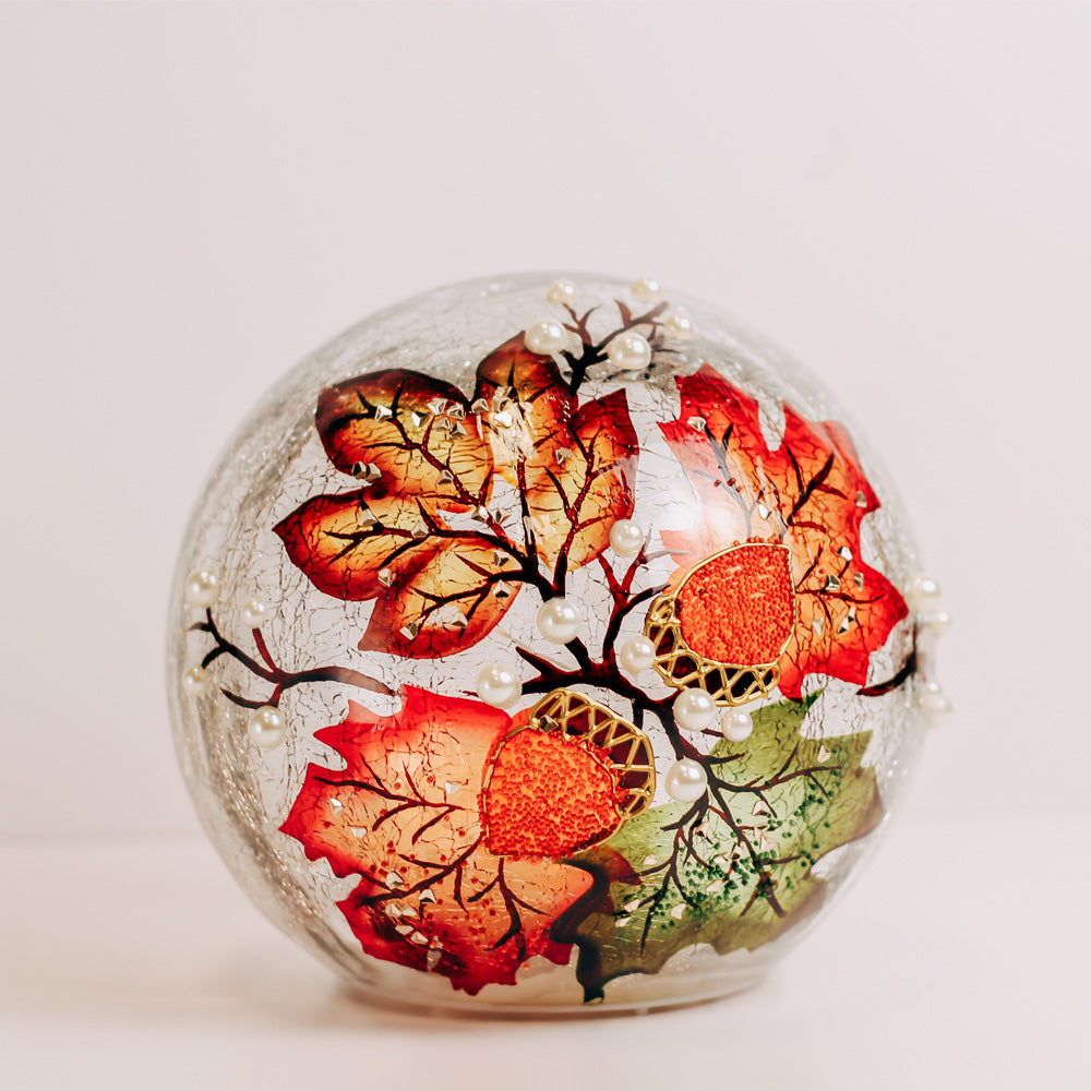 Pearl & Acorns - Crackle Glass Orb