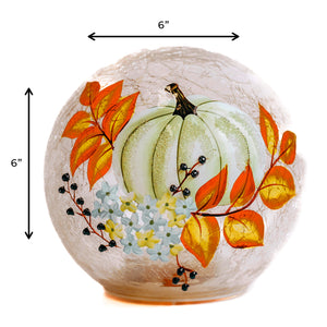 White Pumpkin - Crackle Glass Orb