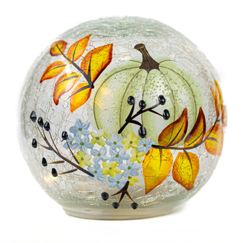 White Pumpkin - Crackle Glass Orb