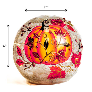 Swirling Pumpkin - Crackle Glass Orb