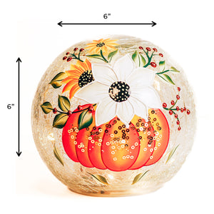 Pumpkin Bouquet  - Crackle Glass Orb