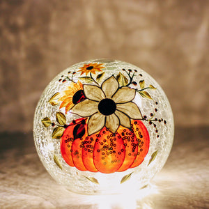 Pumpkin Bouquet  - Crackle Glass Orb