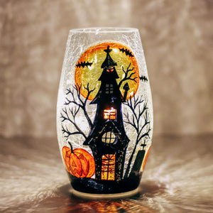 Haunted House - Crackle Glass Short Vase