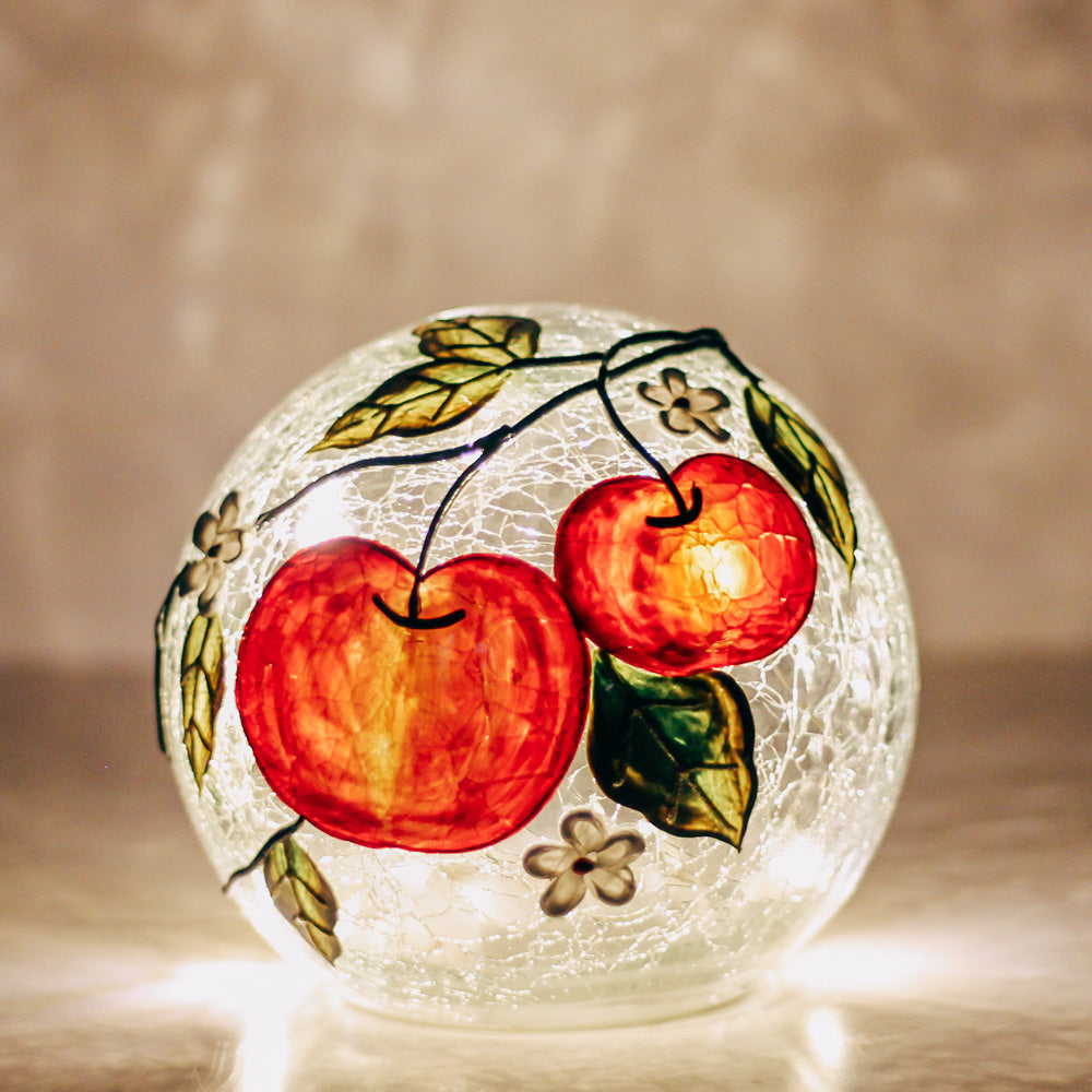 Apples & Flora  - Crackle Glass Orb