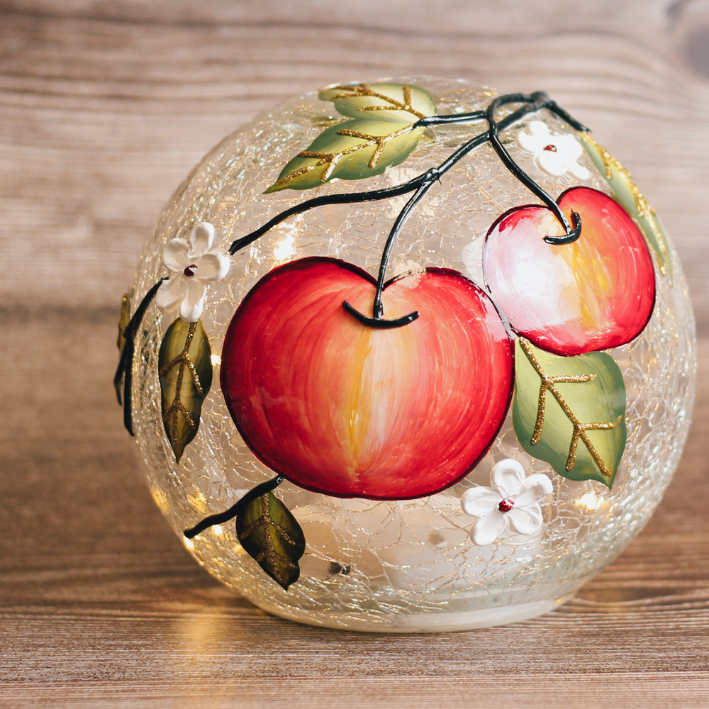 Apples & Flora  - Crackle Glass Orb