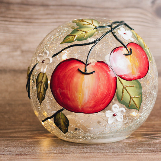 Apples & Flora  - Crackle Glass Orb