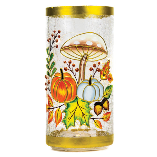 Golden Mushroom - Crackle Glass Pillar by A Cheerful Giver