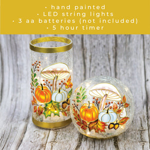 Golden Mushroom - Crackle Glass Pillar - Product Image by A Cheerful Giver