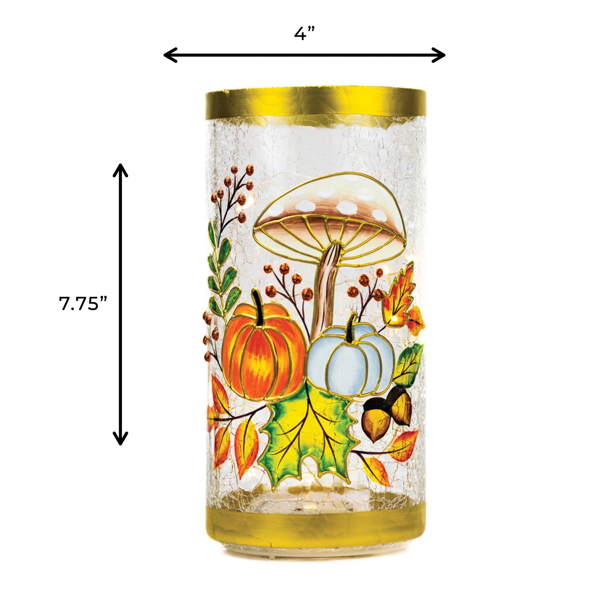 Golden Mushroom - Crackle Glass Pillar - Product Image by A Cheerful Giver