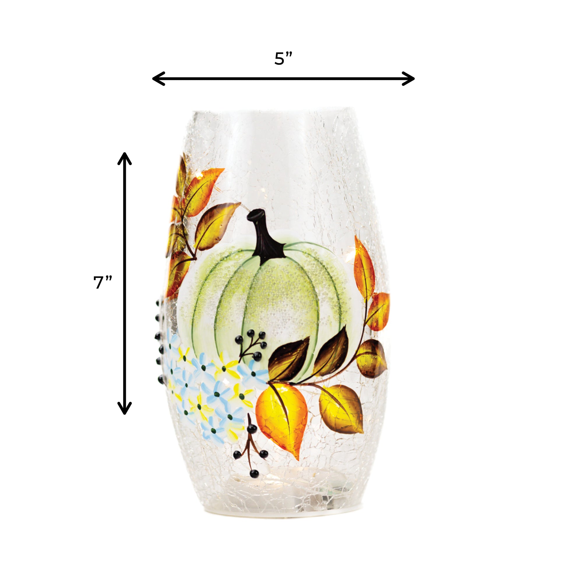 White Pumpkin - Crackle Glass Short Vase - Product Image by A Cheerful Giver