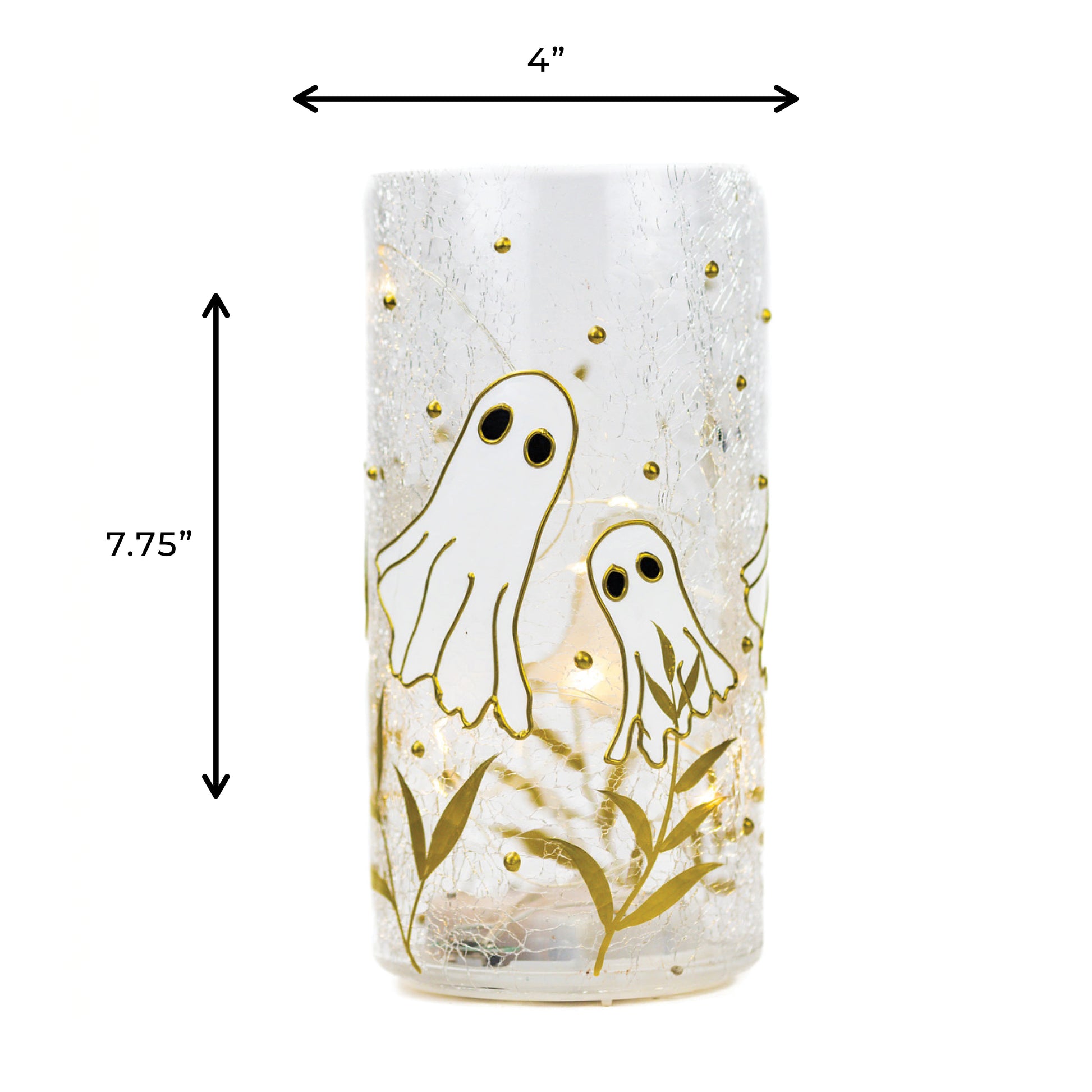 Floating Ghost - Crackle Glass Pillar - Product Image by A Cheerful Giver