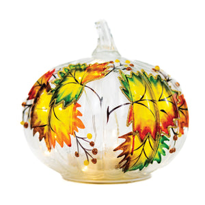 Fallen Leaves  - Crackle Glass Pumpkin by A Cheerful Giver