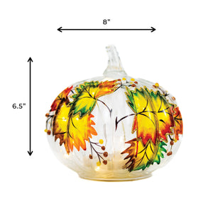 Fallen Leaves  - Crackle Glass Pumpkin - Product Image by A Cheerful Giver