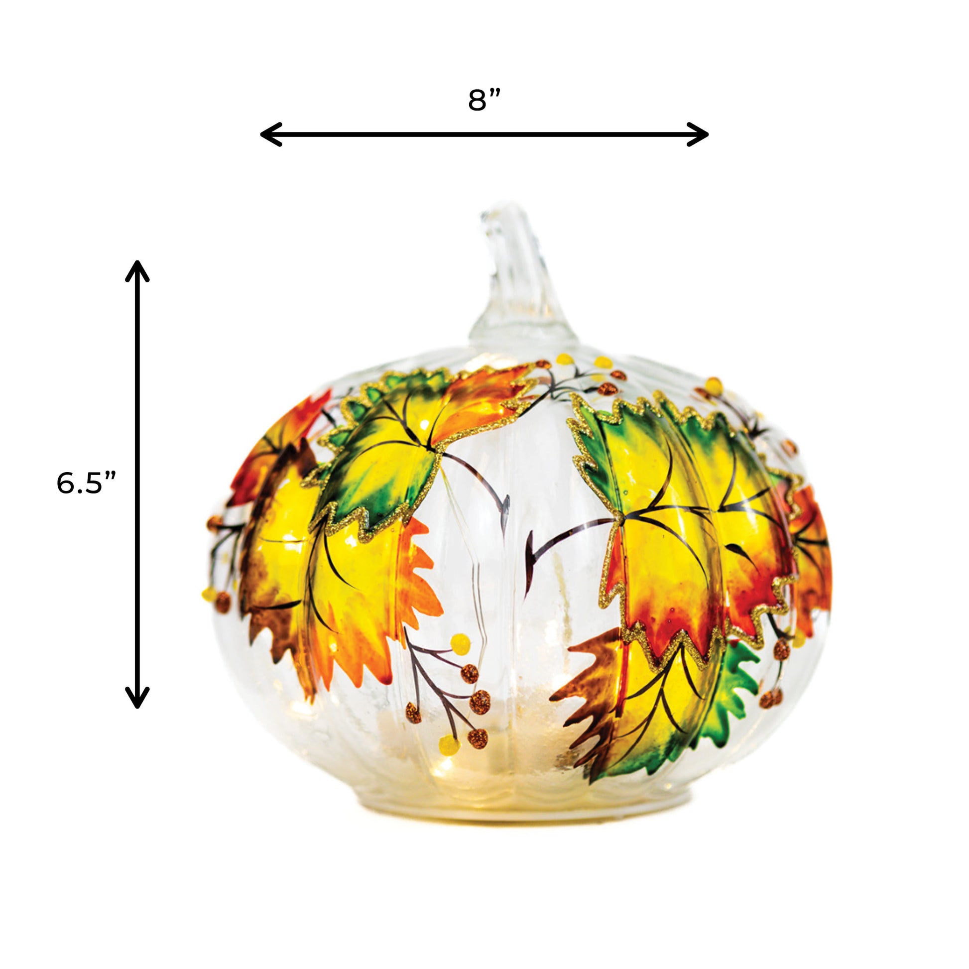 Fallen Leaves  - Crackle Glass Pumpkin - Product Image by A Cheerful Giver