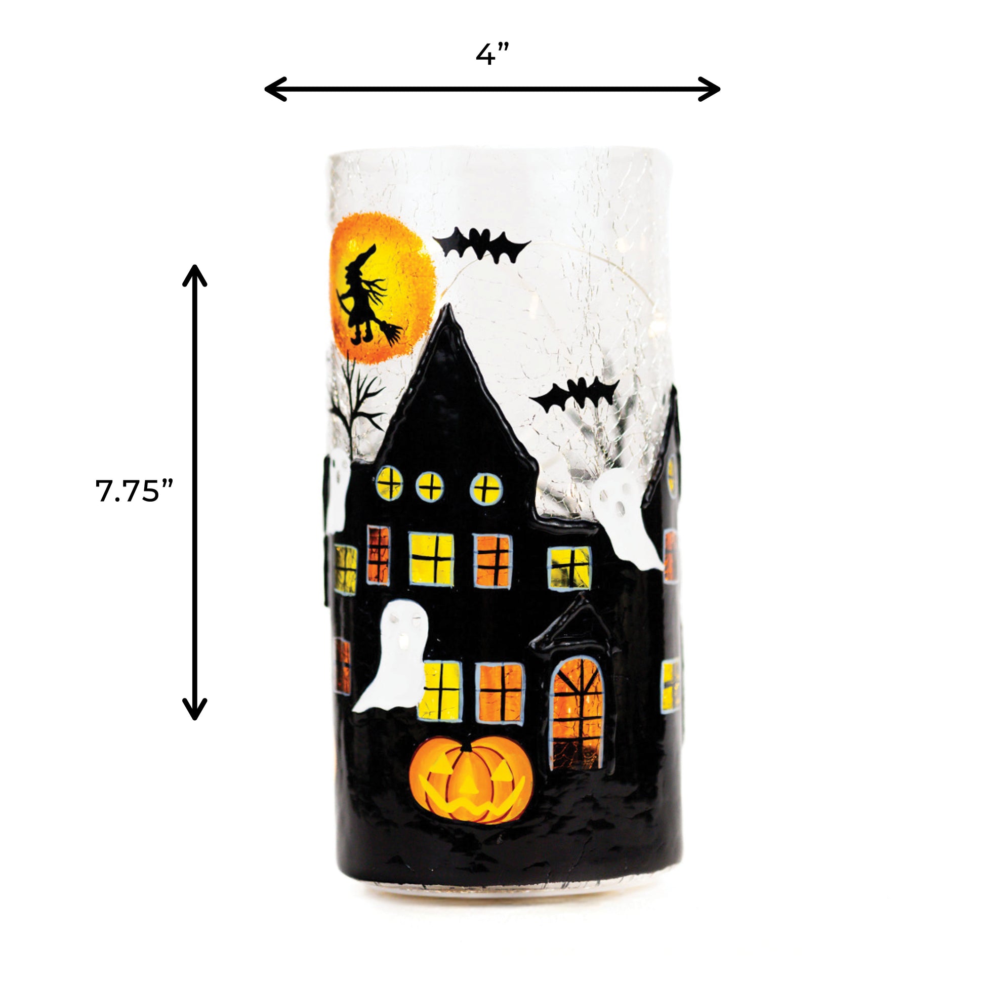 Moonlit Mansion - Crackle Glass Pillar - Product Image by A Cheerful Giver