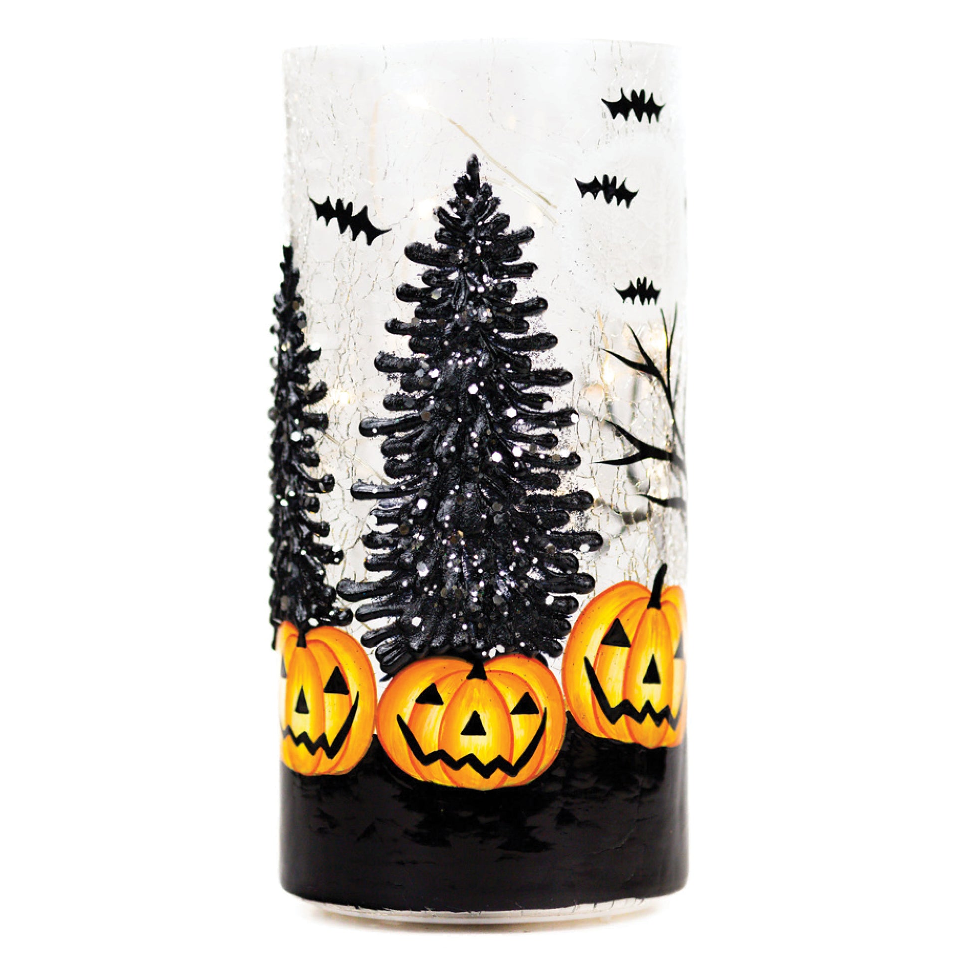 Haunted Forest - Crackle Glass Pillar by A Cheerful Giver