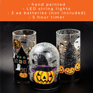 Haunted Forest - Crackle Glass Pillar - Product Image by A Cheerful Giver