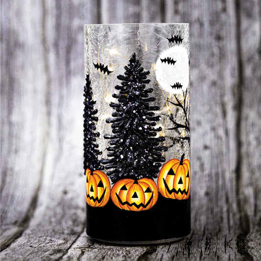 Haunted Forest - Crackle Glass Pillar - Product Image by A Cheerful Giver