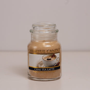 Chai Tea Latte Scented Candle - 6 oz, Single Wick, Cheerful Candle