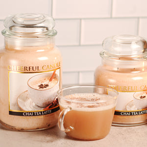 Chai Tea Latte Scented Candle -24 oz, Double Wick, Cheerful Candle