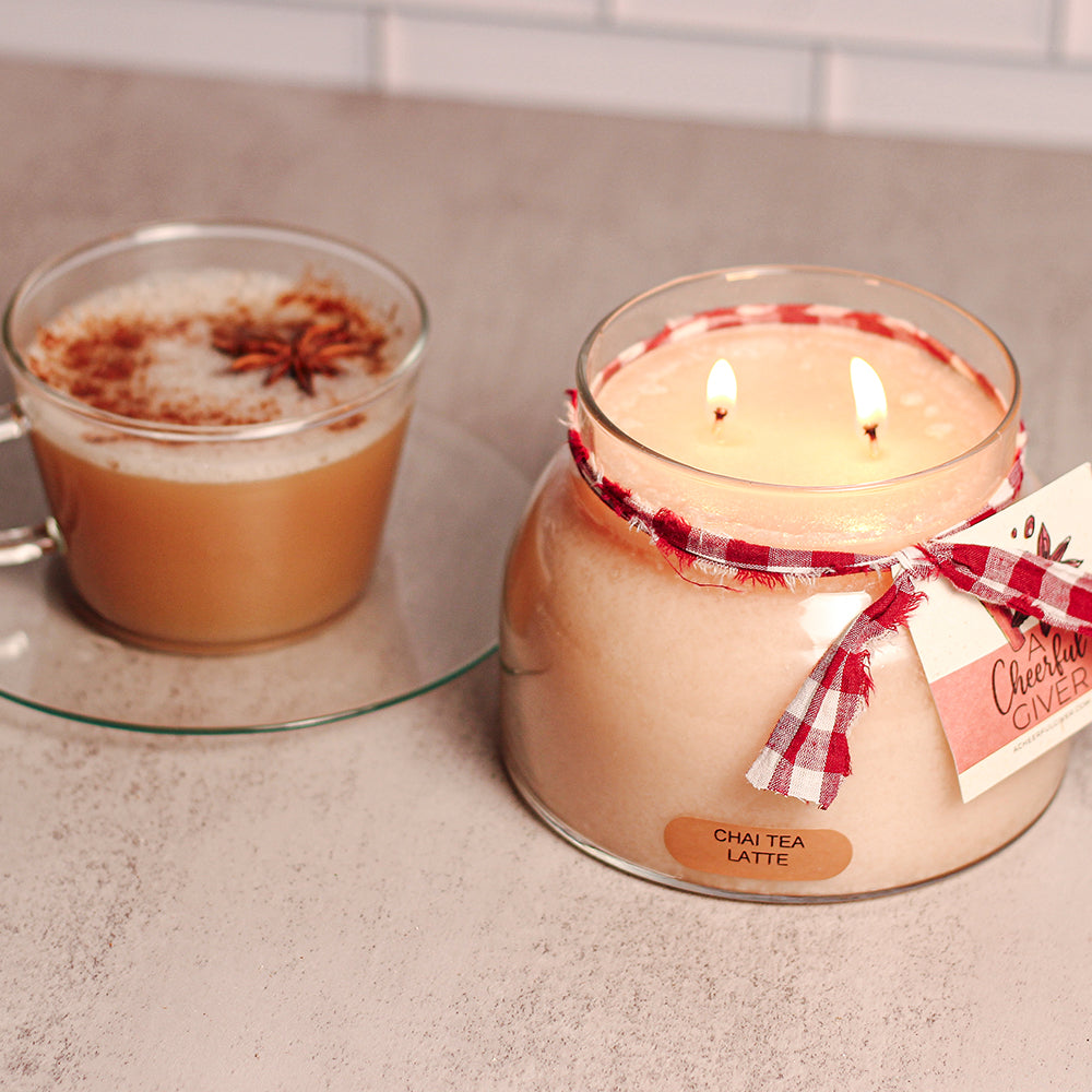 Chai Tea Latte Scented Candle - 22 oz, Double Wick, Mama Jar