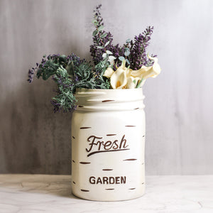 White - Mason Jar Planter