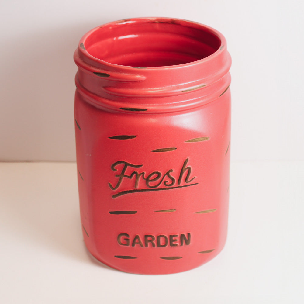 Red - Mason Jar Planter