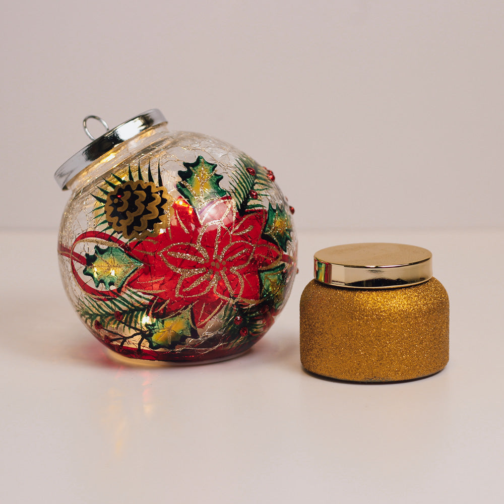 Poinsettia Ornament & Christmas Cookie - Gift Set